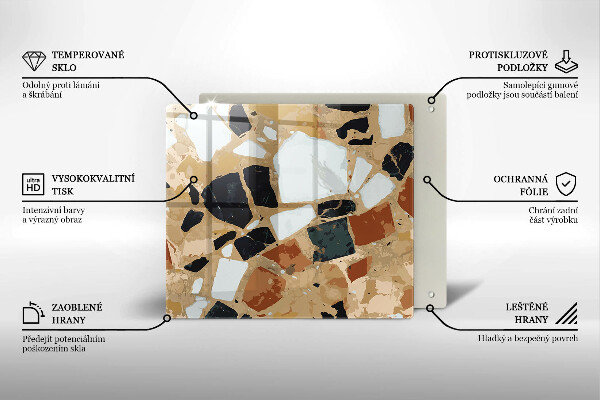 Sklo za varnou desku Dekorativní kameny talíř