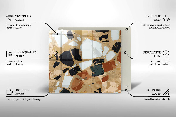 Sklo za varnou desku Dekorativní kameny talíř