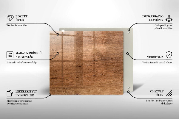 Sklo za varnou desku Textura dřeva