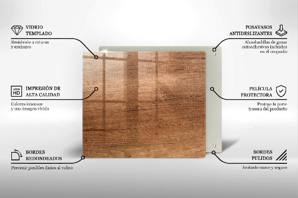 Sklo za varnou desku Textura dřeva