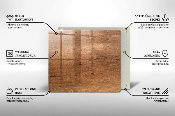 Sklo za varnou desku Textura dřeva