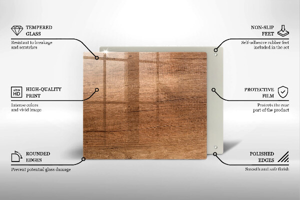 Sklo za varnou desku Textura dřeva