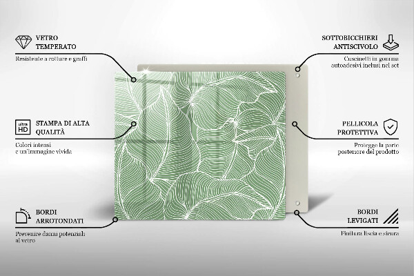 Sklo za varnou desku Lineární listy