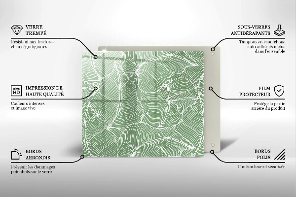 Sklo za varnou desku Lineární listy