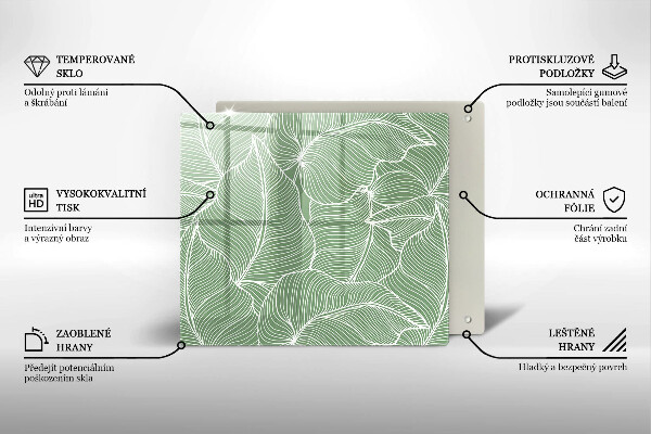 Sklo za varnou desku Lineární listy