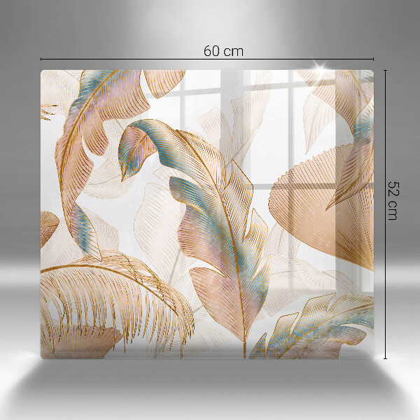 Sklo za varnou desku Boho peří a listy