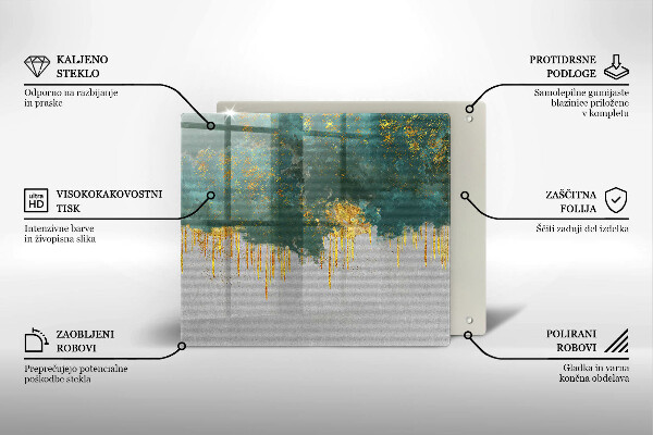 Sklo za varnou desku Abstrakce se zlatem