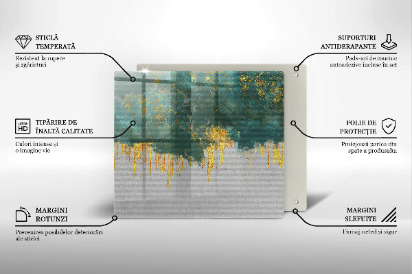 Sklo za varnou desku Abstrakce se zlatem