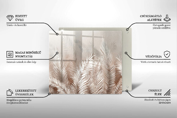 Sklo za varnou desku Boho vegetační listy