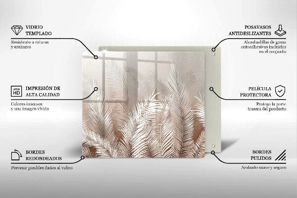 Sklo za varnou desku Boho vegetační listy