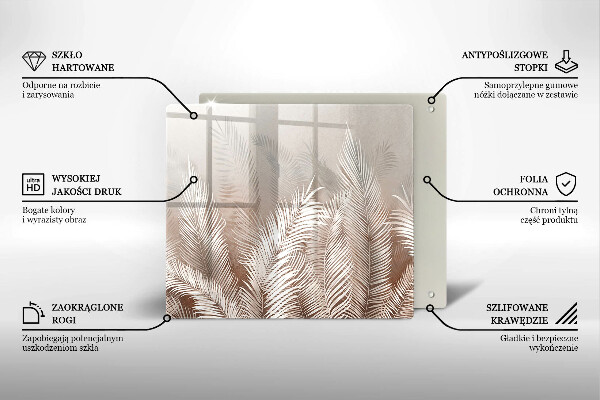 Sklo za varnou desku Boho vegetační listy