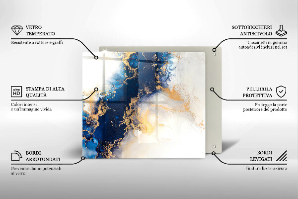 Sklo za varnou desku Abstrakce s modrou