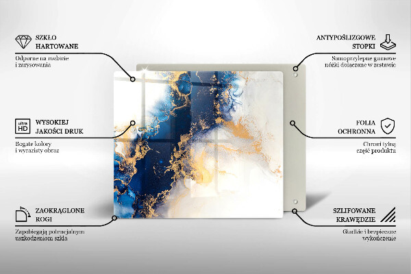 Sklo za varnou desku Abstrakce s modrou