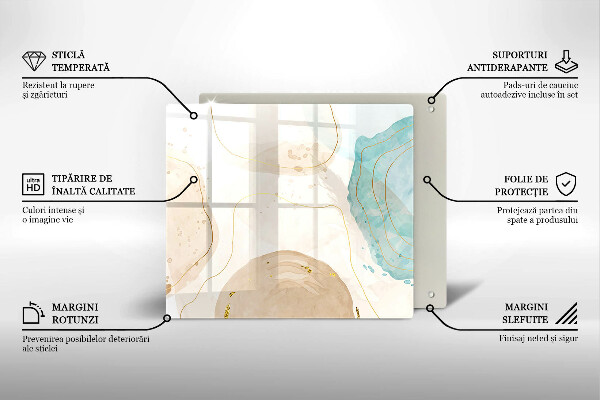 Sklo za varnou desku Světlé boho tvary