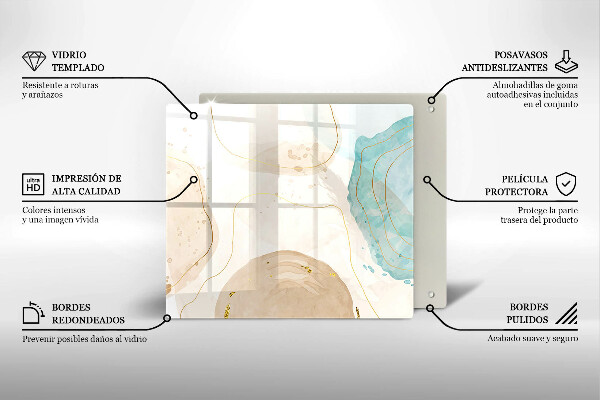 Sklo za varnou desku Světlé boho tvary