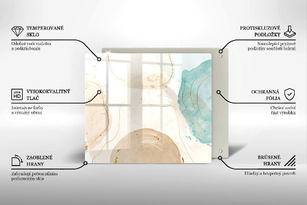 Sklo za varnou desku Světlé boho tvary