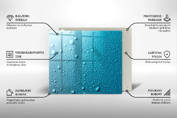 Sklo za varnou desku Kapky vody