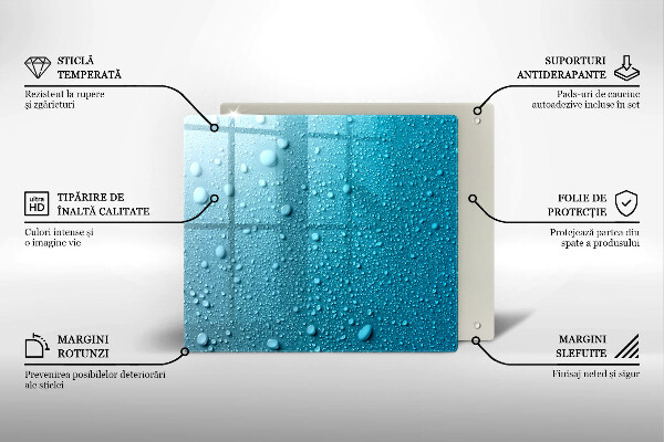 Sklo za varnou desku Kapky vody