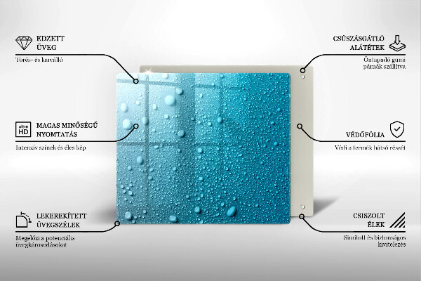 Sklo za varnou desku Kapky vody