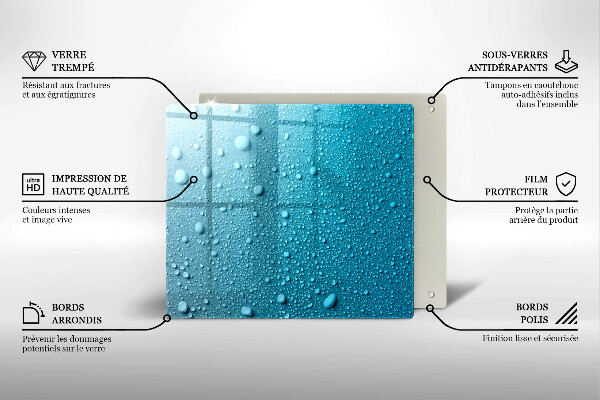 Sklo za varnou desku Kapky vody