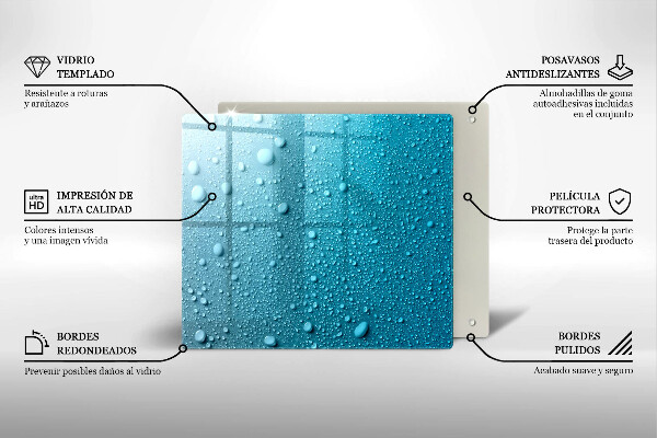 Sklo za varnou desku Kapky vody