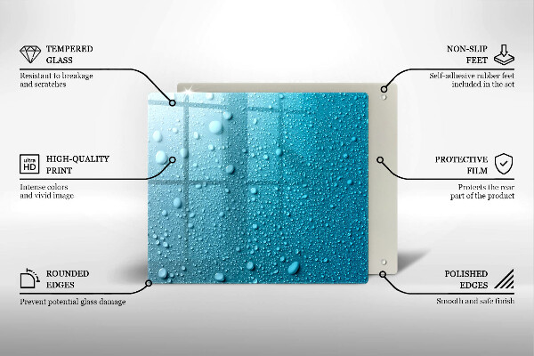 Sklo za varnou desku Kapky vody