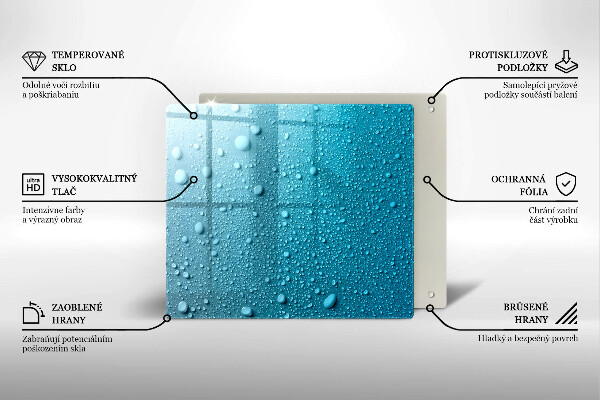 Sklo za varnou desku Kapky vody