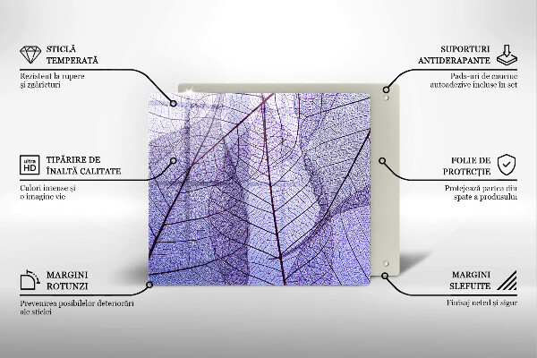 Sklo za varnou desku Listy s žilnatinou