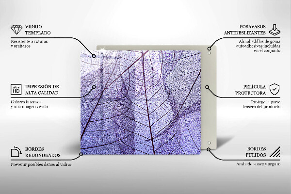 Sklo za varnou desku Listy s žilnatinou