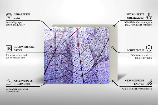 Sklo za varnou desku Listy s žilnatinou