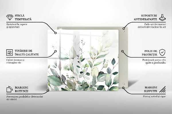 Sklo za varnou desku Akvarel rostliny