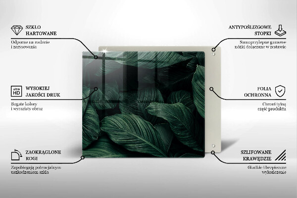 Sklo za varnou desku Tmavé listy