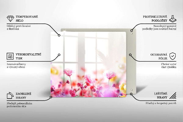 Sklo za varnou desku Květinová louka