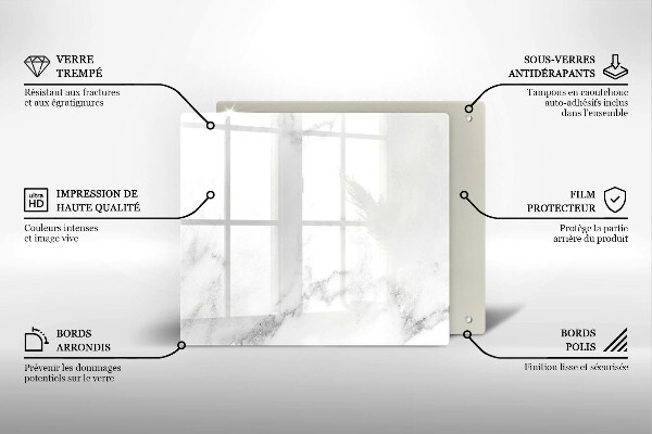 Sklo za varnou desku Moderní mramor