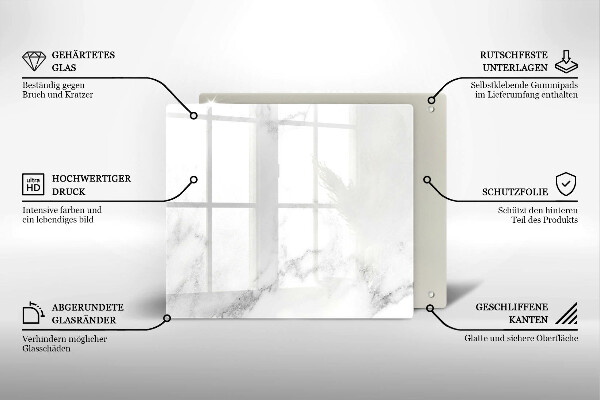 Sklo za varnou desku Moderní mramor