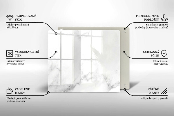Sklo za varnou desku Moderní mramor