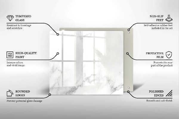 Sklo za varnou desku Moderní mramor