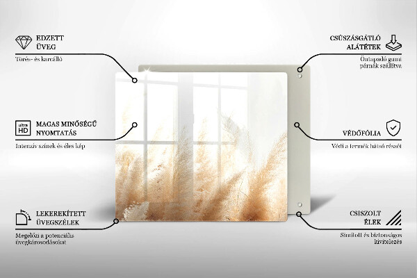 Sklo za varnou desku Pampová tráva