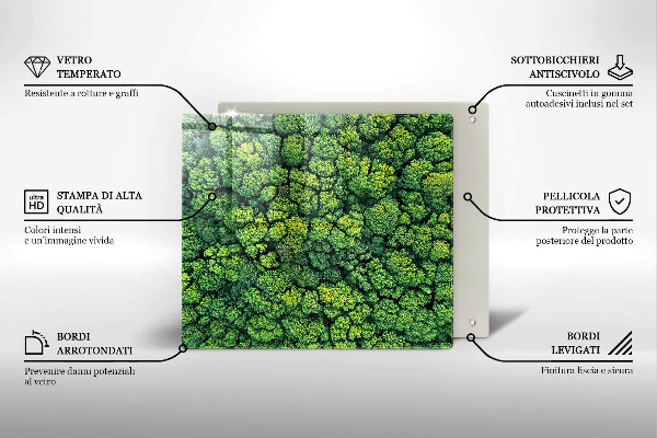 Sklo za varnou desku Přírodní mechová rostlina