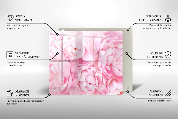 Sklo za varnou desku Jemné pivoňky