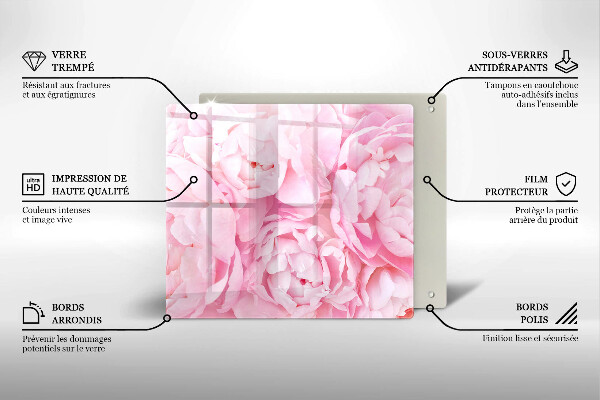 Sklo za varnou desku Jemné pivoňky