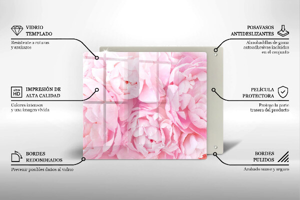 Sklo za varnou desku Jemné pivoňky