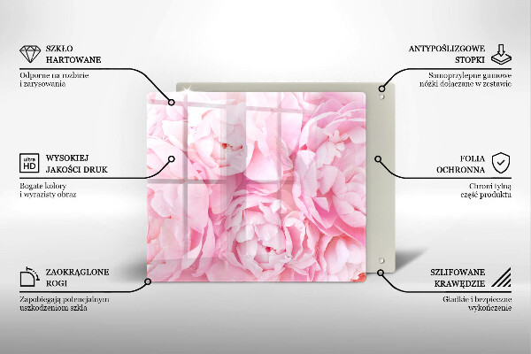 Sklo za varnou desku Jemné pivoňky