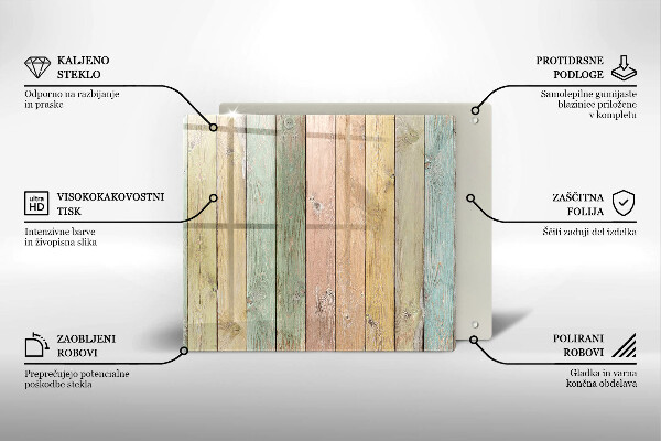 Sklo za varnou desku Barevné vintage desky