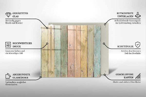 Sklo za varnou desku Barevné vintage desky