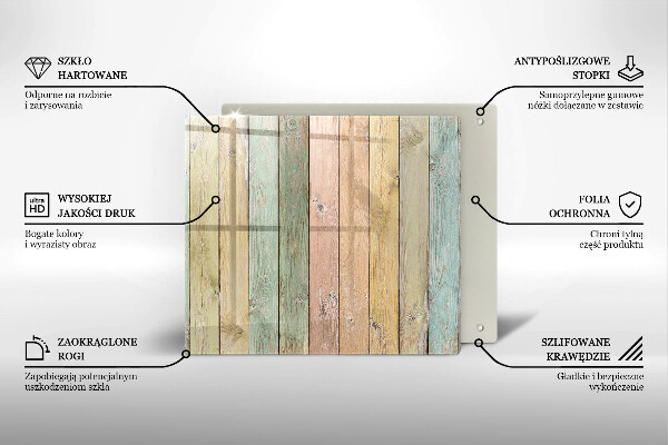 Sklo za varnou desku Barevné vintage desky