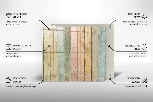 Sklo za varnou desku Barevné vintage desky