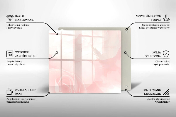 Sklo za varnou desku Pozadí pastelových růží