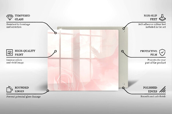 Sklo za varnou desku Pozadí pastelových růží