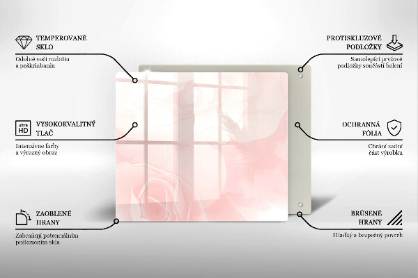 Sklo za varnou desku Pozadí pastelových růží